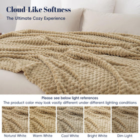 PHF Ultra Soft Flannel Blanket wrapped setup for cozy gift idea.