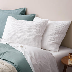 PHF Ultra Soft Waffle Weave Pillow Shams close-up texture for luxurious comfort.