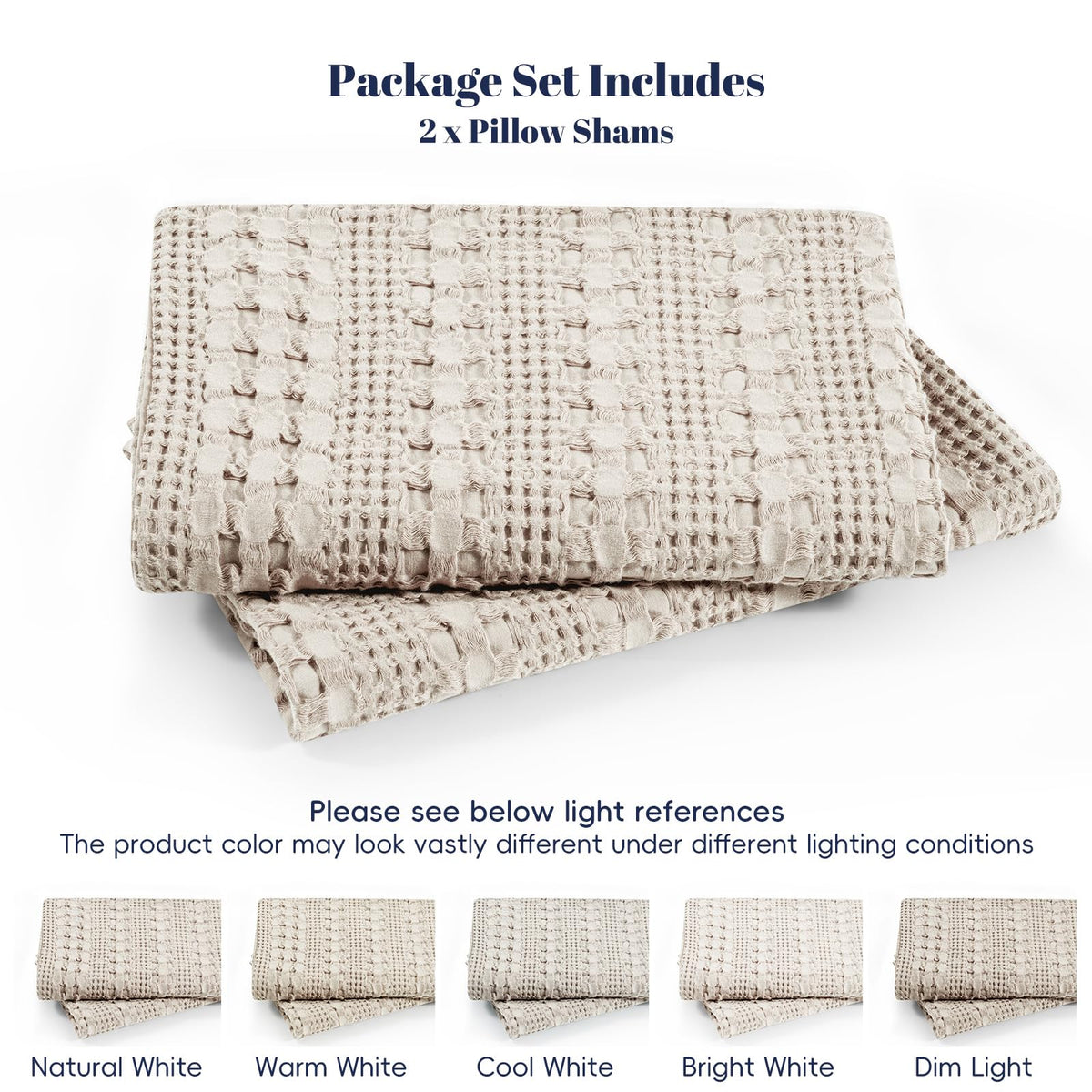 PHF waffle pillowshams styled in a bedroom setup for a cozy look