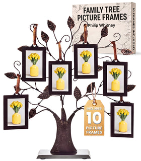 Philip Whitney family tree frame with ten 2x3 photo slots for memories.