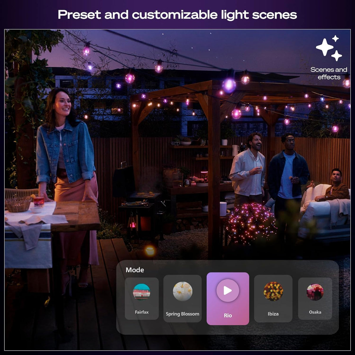 Philips Hue Festavia lightguide design balances color and brightness.