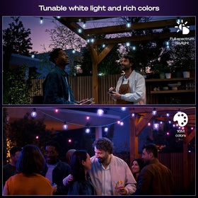 Philips Hue Festavia white light with high CRI for accurate colors.