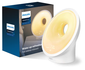 Philips SmartSleep sunrise-sunset lighting creates a gentle, natural wake-up routine.
