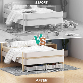 PHINOX bedroom organization on wheels enables easy room-to-room reorganization.