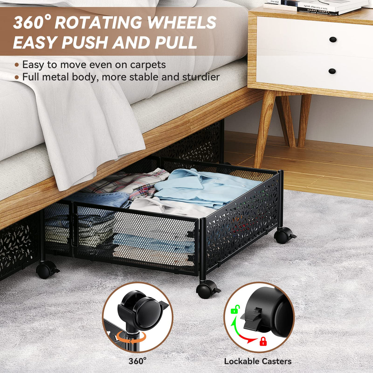 PHINOX foldable under-bed storage for compact closet organization