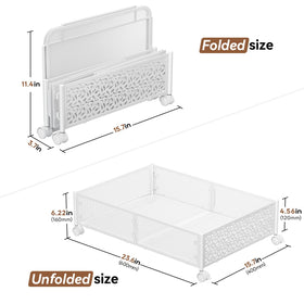 PHINOX under bed storage assembly demonstrates quick setup with four wheels.