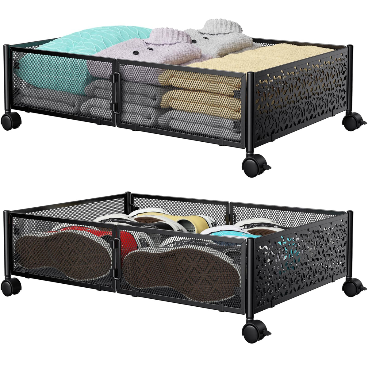 PHINOX under-bed storage container with wheels for easy pull-out organization