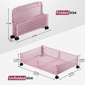 PHINOX under-bed storage with wheels, open drawer showing organized space.