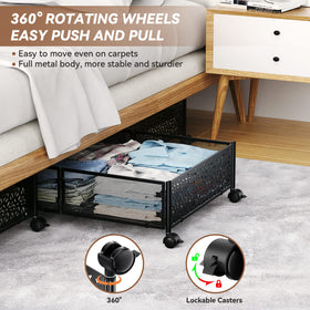 PHINOX assembled metal frame ready to organize under-bed spaces