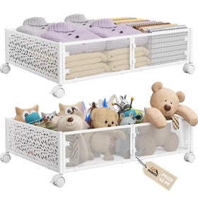 PHINOX under bed storage with wheels frame shows durable metal construction.