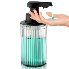 Phneems automatic soap dispenser with sleek modern design for bathrooms and kitchens.