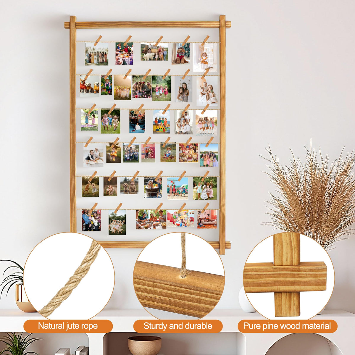 PHOENANCEE collage frame with five tiers and thirty-five clips for memories
