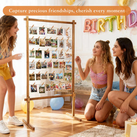 PHOENANCEE collage frame with wooden clips for versatile photo arrangements.
