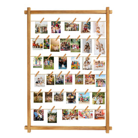 PHOENANCEE collage frame with wood and clips for easy photo display