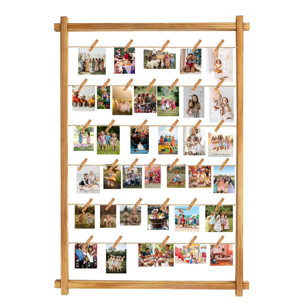 PHOENANCEE collage frame with wood and clips for easy photo display