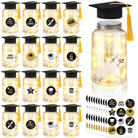 Phoncoo 16-set graduation centerpieces with LED jars for festive tables