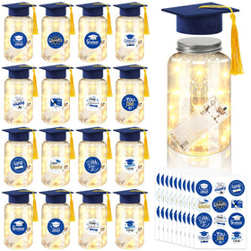 Phoncoo graduation jar centerpiece in blue enhances warm table decor