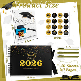 Phoncoo graduation guest book interior pages for photos and heartfelt messages.