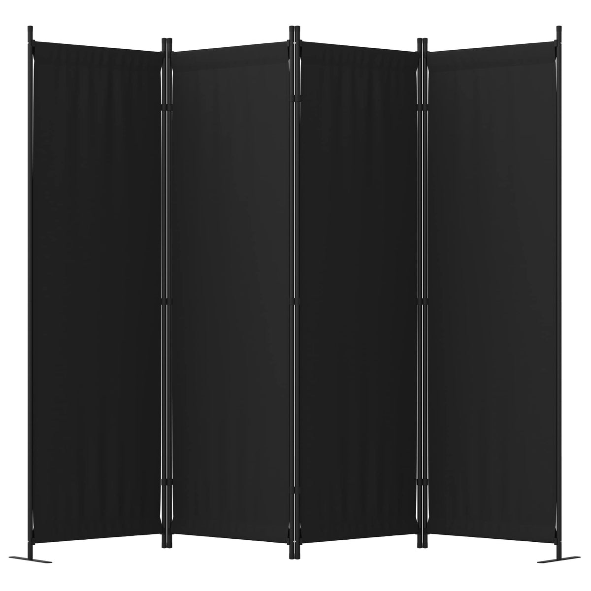 Phonjoroo 4-panel room divider back view with sturdy black frame for privacy