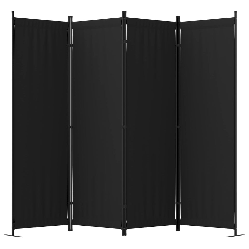 Phonjoroo 4-panel room divider back view with sturdy black frame for privacy