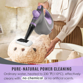Phueut pressurized steam cleaner on floor surfaces for deep cleaning