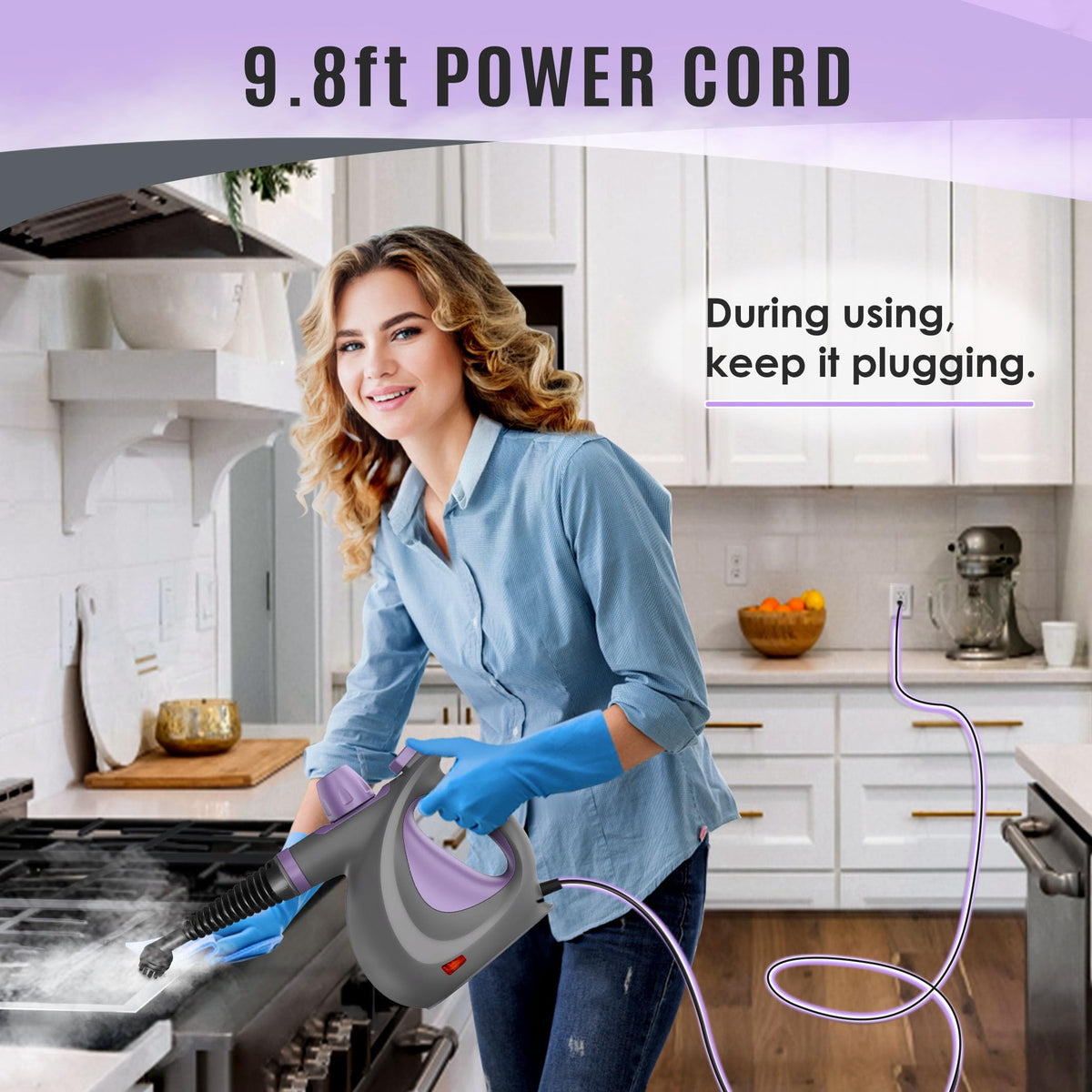 Phueut handheld steamer for car interior cleaning and fresh look