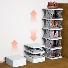 PHUNIGEEFT foldable shoe rack compact, easy setup for small spaces.