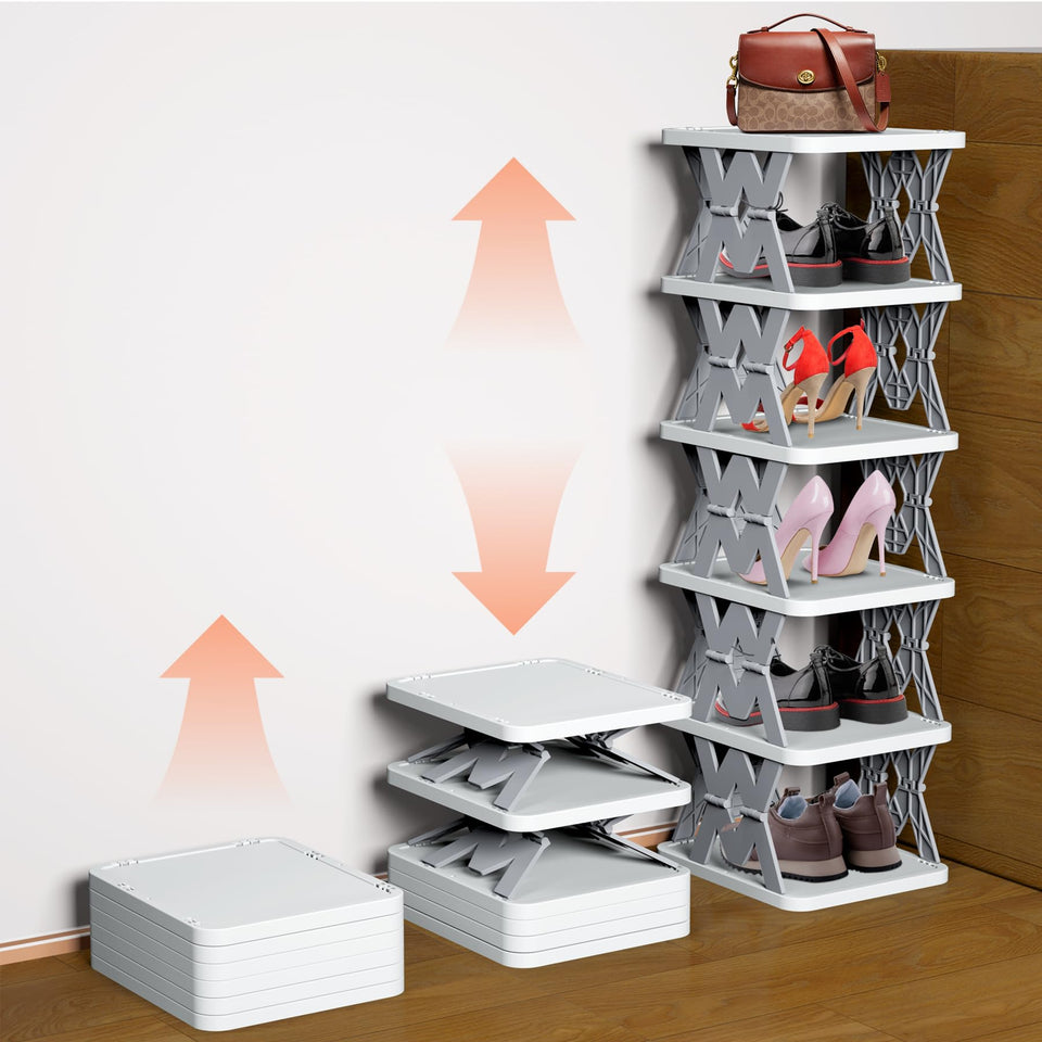 PHUNIGEEFT foldable shoe rack compact, easy setup for small spaces.