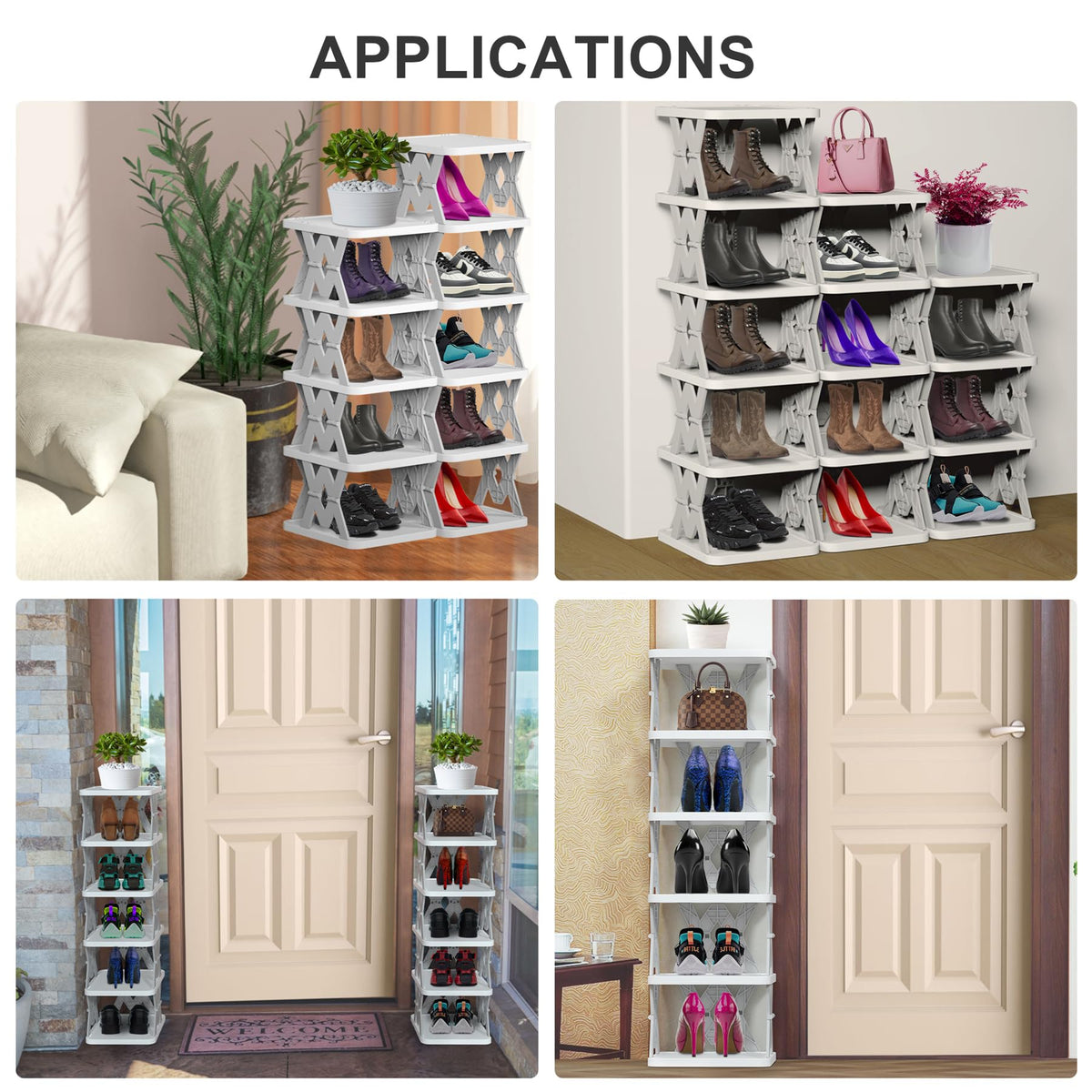 PHUNIGEEFT white shoe rack is easy to wipe clean.