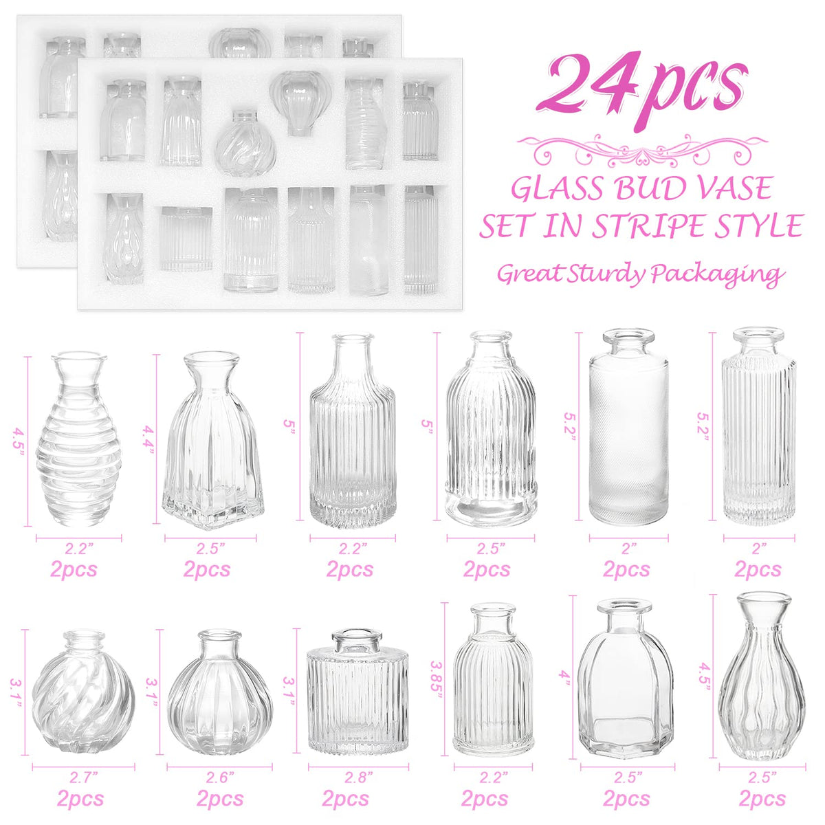 PHUNTTEK simple stripe design vases blend modern and vintage styles