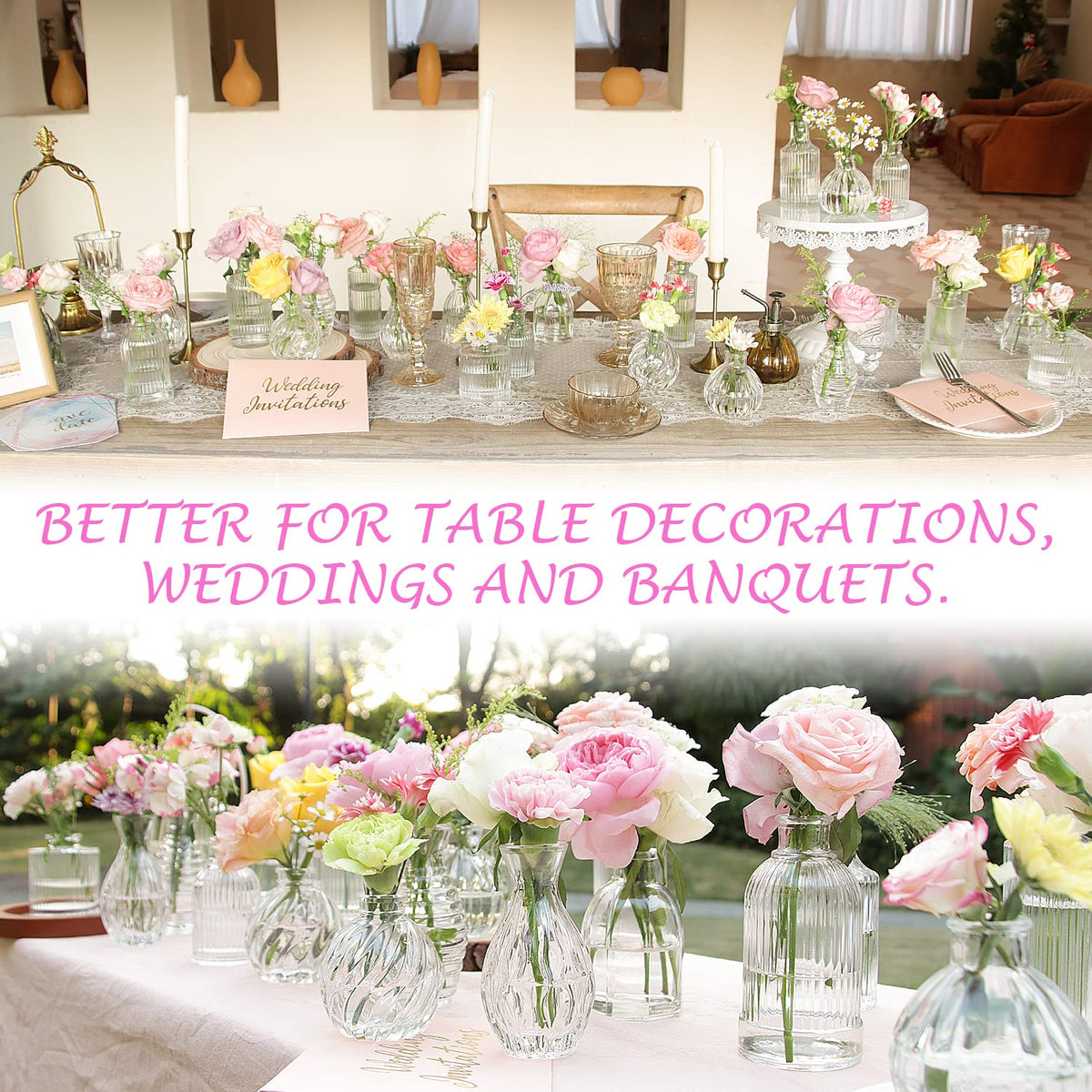 PHUNTTEK thick glass vases for decor offer a premium, durable look