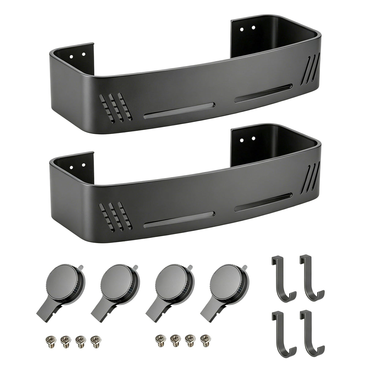 PHX Grove 2-pack shower caddy with hooks keeps essentials organized.