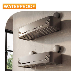 PHX Grove corner 2-tier design saves vertical shower space.