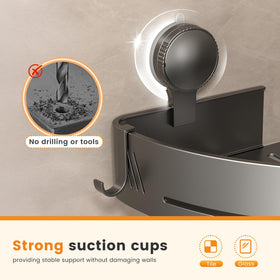 Rustproof aluminum finish resists moisture for durable shower organization.