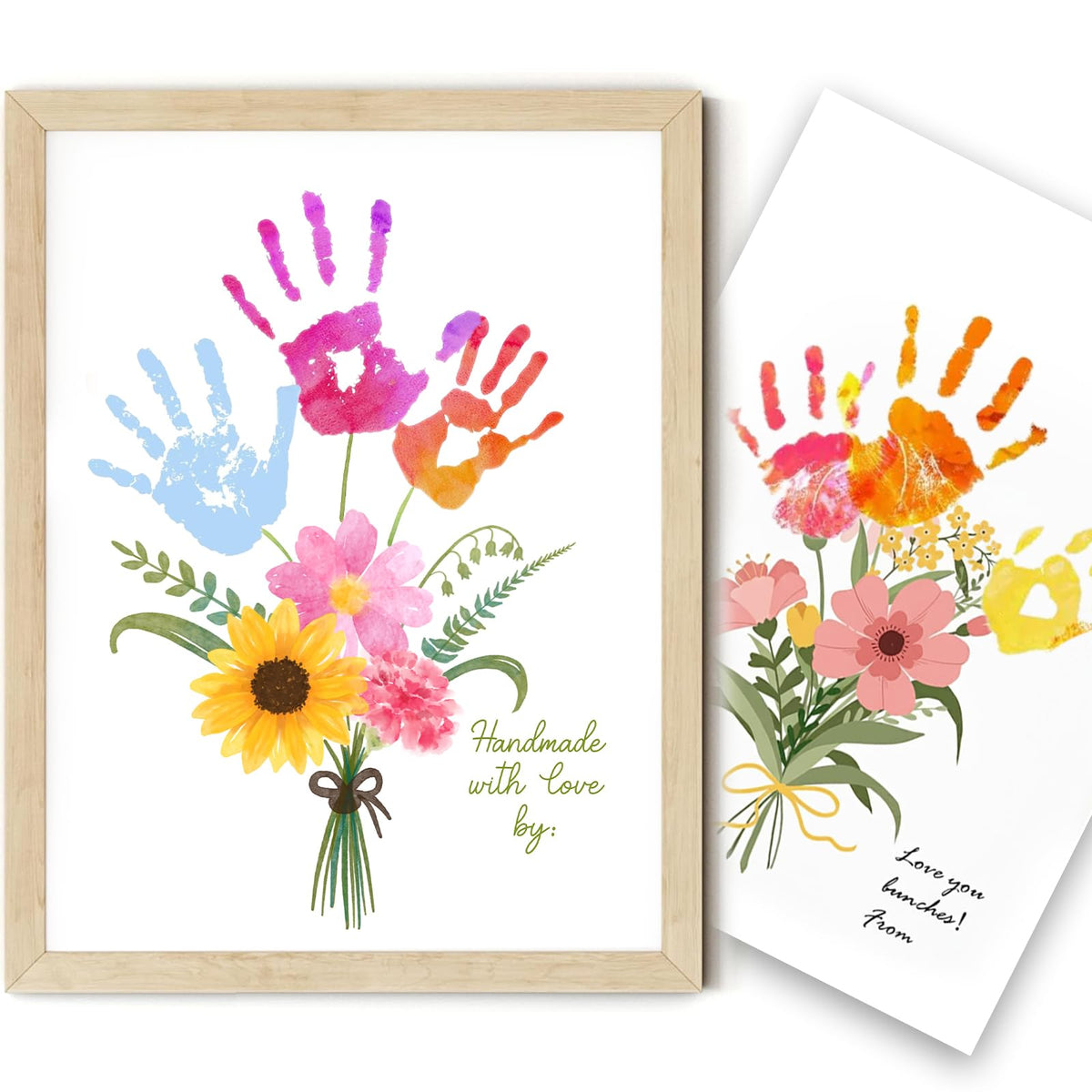 Physkoa handprint flower kit frame ready-to-display mom or grandma keepsake