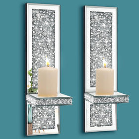 Pibeyer Crystal Crush Diamond wall candle holders add sparkling ambiance to living rooms