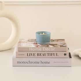 Picapspr decorative books medium size layered on shelf for chic decor.
