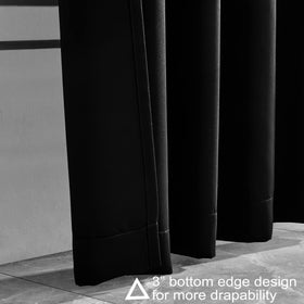 Bedroom setup with Pickluc blackout curtains offering privacy and light control