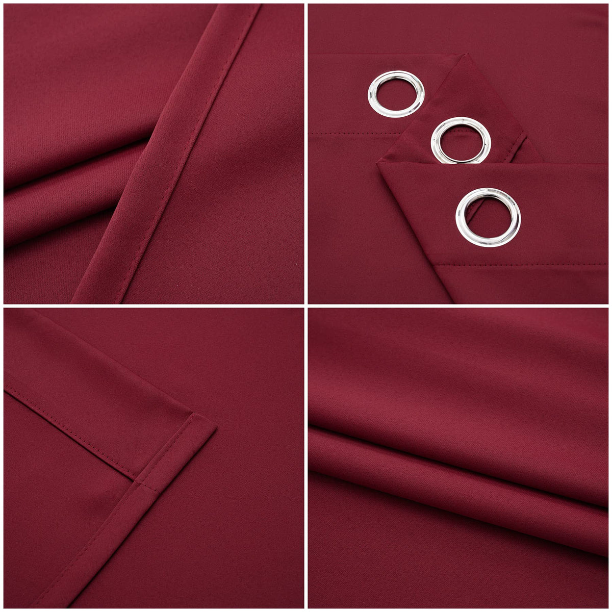 Pickluc burgundy blackout drapes offer enhanced privacy during daylight and night hours.