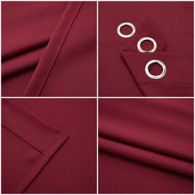 Pickluc burgundy blackout drapes offer enhanced privacy during daylight and night hours.