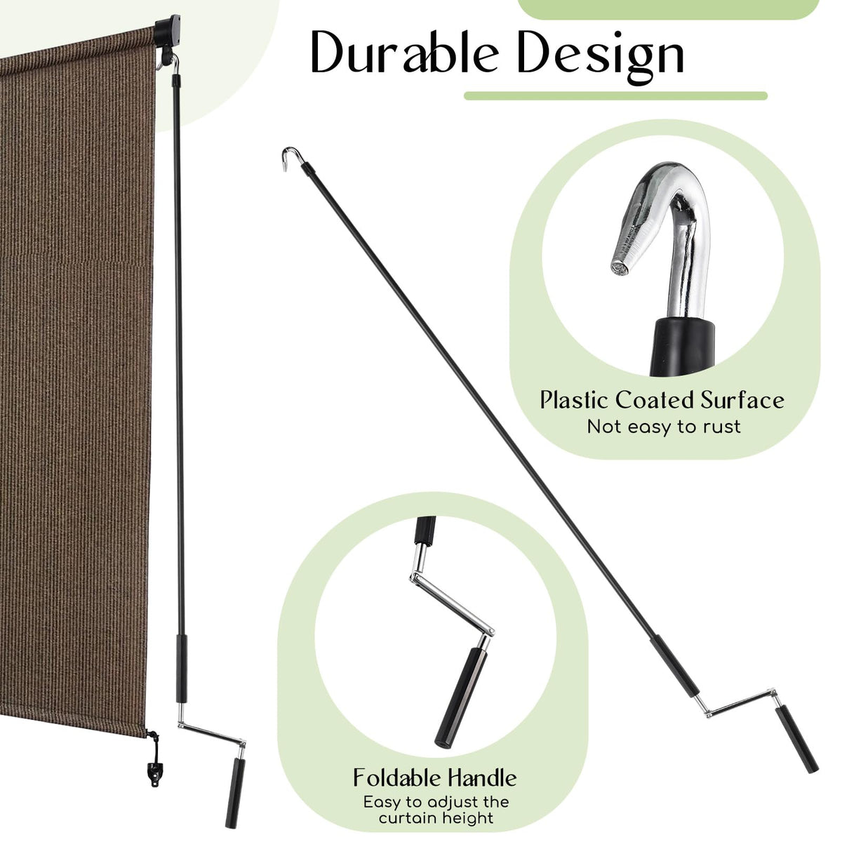 Pickmesh metal crank handle installation kit for blinds and awnings