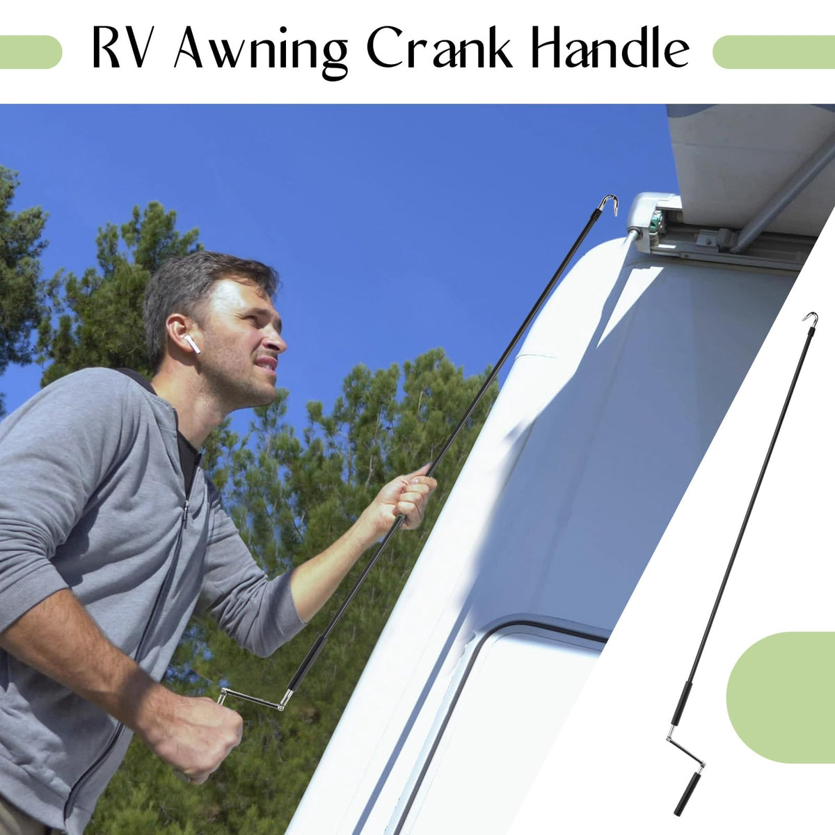 Pickmesh crank for outdoor and indoor use enhances sun shade operation