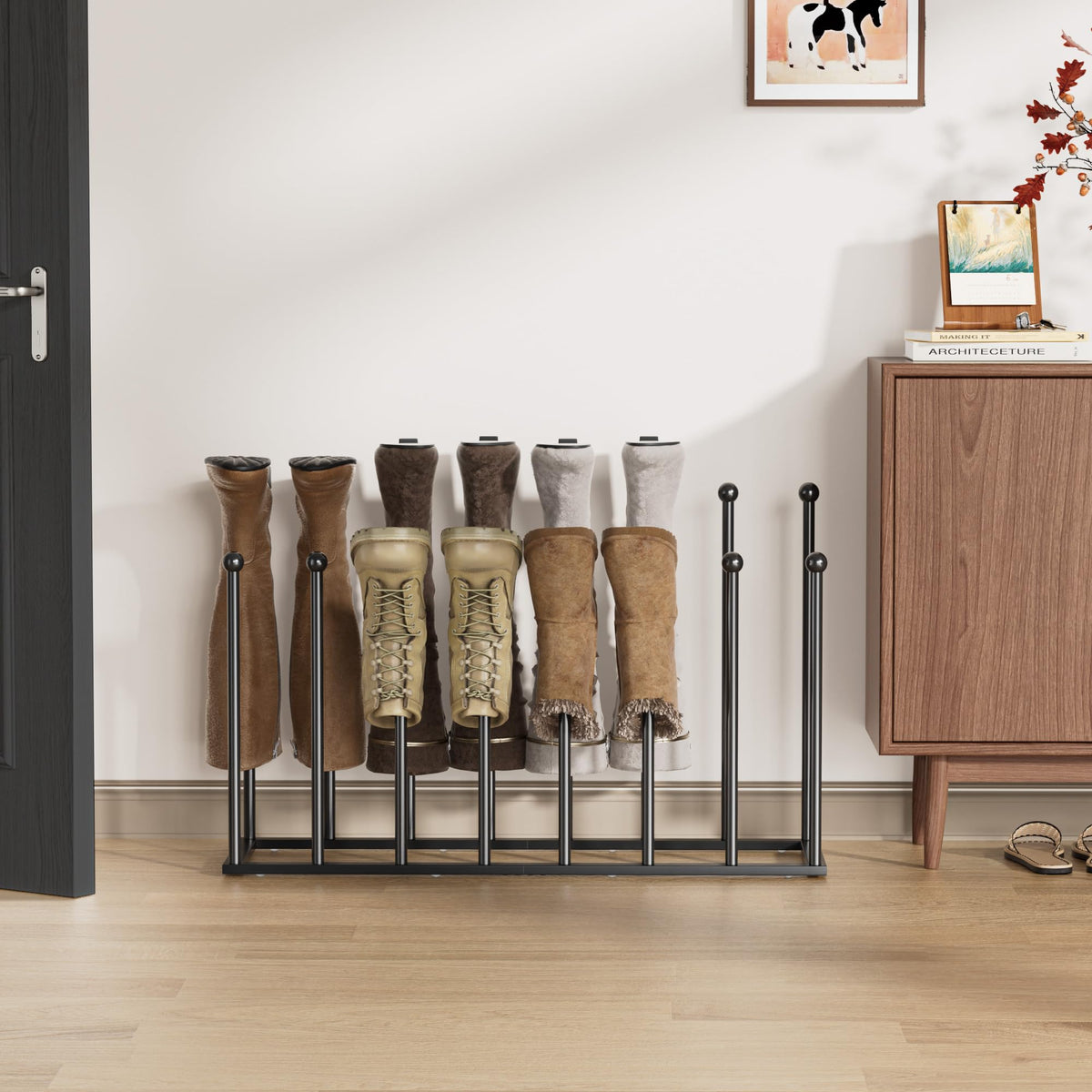 Pickpiff black metal finish combines durability with modern style in any room.