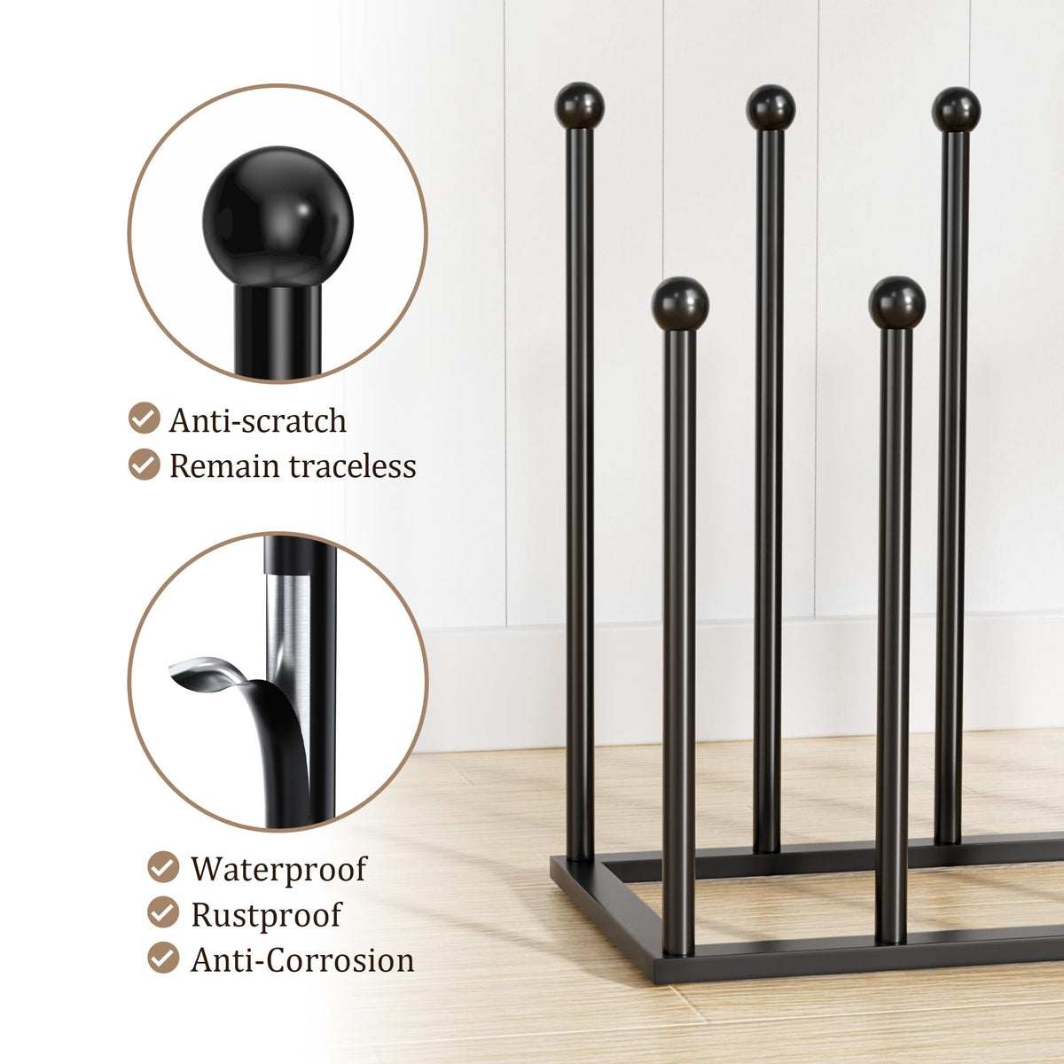 Pickpiff inverted storage design reduces creases and aids air-drying.