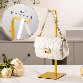 Pickpiff purse display stand gold features EVA pads to prevent scratches