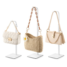 Pickpiff purse holder stand white 3-pack keeps bags organized for retail displays.