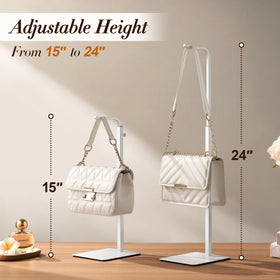 Pickpiff vertical bag hanger white base saves counter space and enhances presentation.