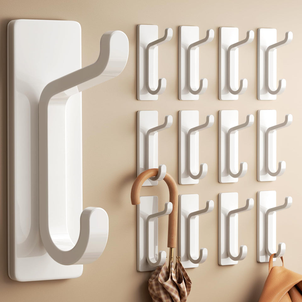 Pickpiff wall hooks blend with wall and provide discreet coat and towel storage