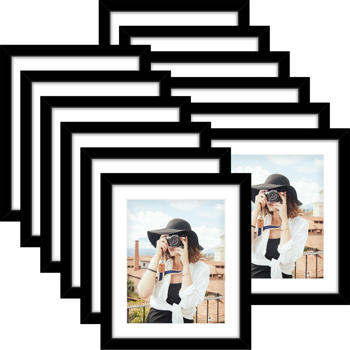 Picrit 10x12 frame set 12 black wall display for gallery walls.