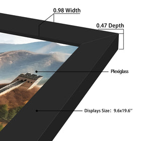 Picrit 10x20 frame back details with pre-mounted hardware for easy setup